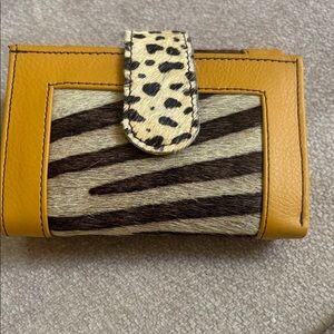 Soruka Yellow and Animal Print Women's Wallet NWT